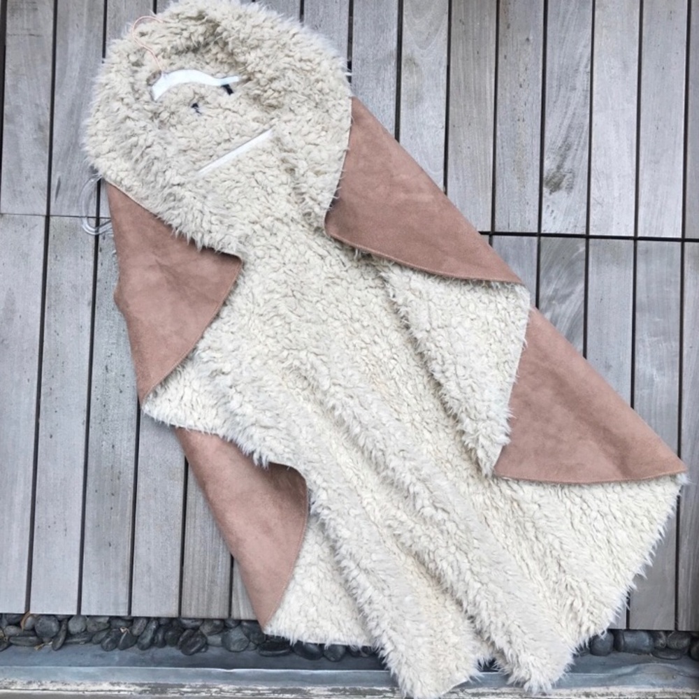 Tan Ultra Soft Brown Faux Leather Lined Vest